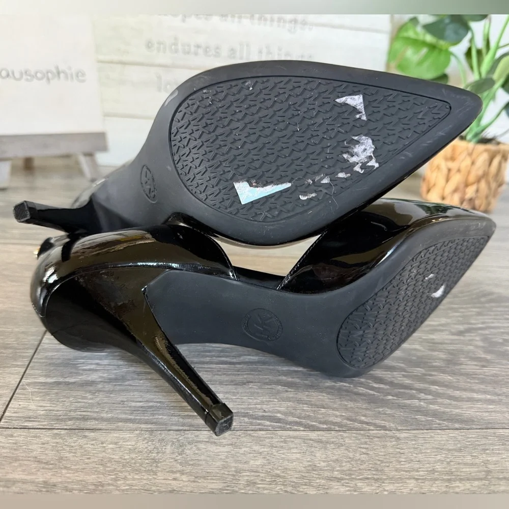 Michael Michael Kors Black Patent Pointed Nathalie D'Orsay High Heel Pumps. 8.5